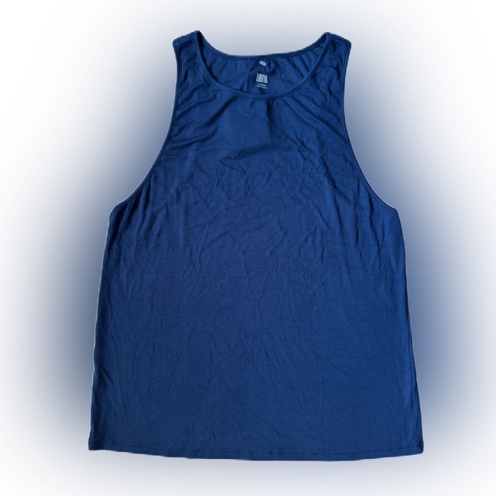 Lunya Soft Modal Tank Top Size XL Blue NWT